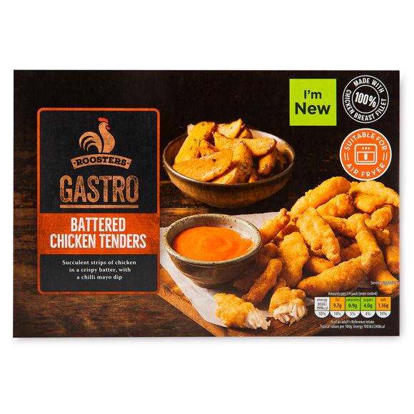 Roosters Gastro Battered Chicken Tenders 350g