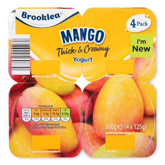 Brooklea Mango Thick & Creamy Yogurt 4x125g