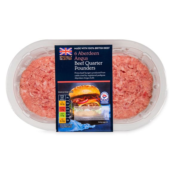 Specially Selected Aberdeen Angus Beef Quarter Pounders 681g/6 Pack