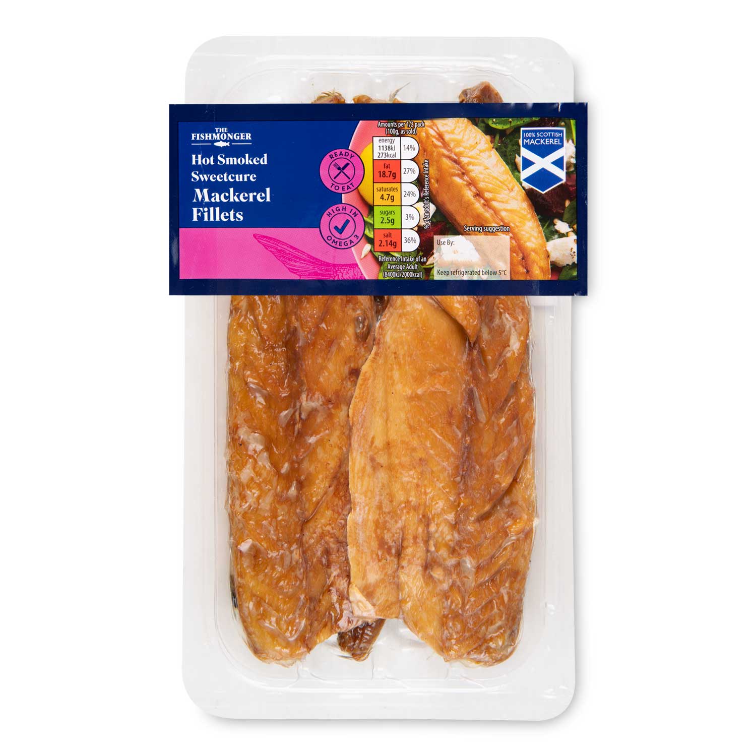 The Fishmonger Sweetcure Hot Smoked Mackerel Fillets 200g