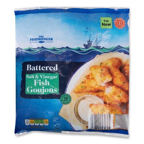 The Fishmonger Battered Salt & Vinegar Fish Goujons 400g