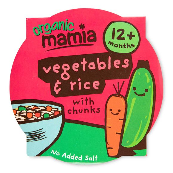 Mamia Organic Vegetables & Rice Tray Meal 200g