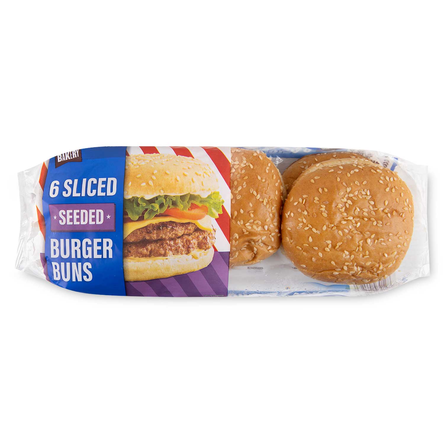 Village Bakery White Sliced Seeded Burger Buns 300g/6 Pack