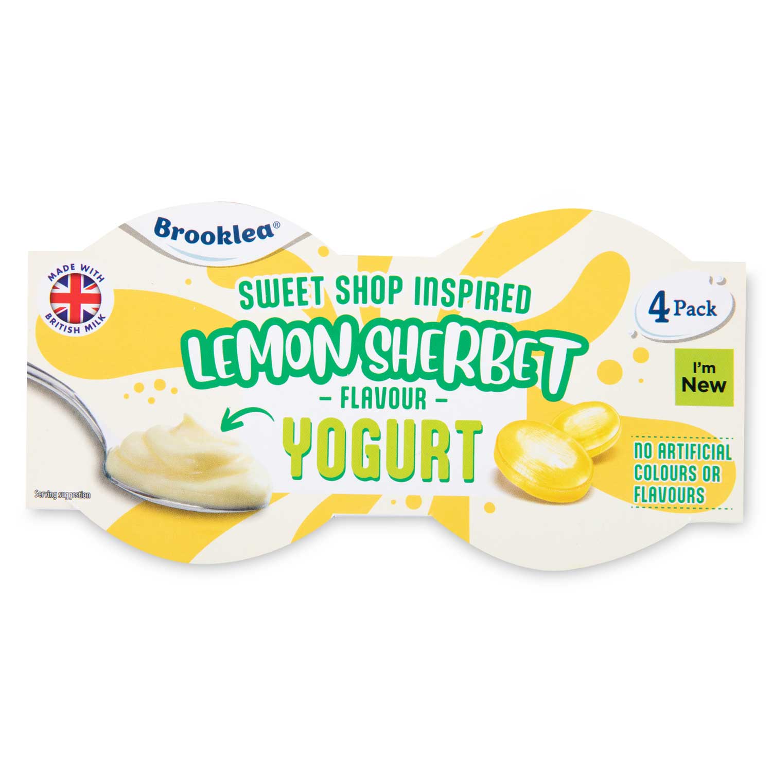 Brooklea Lemon Sherbet Flavour Yogurts 4x125g