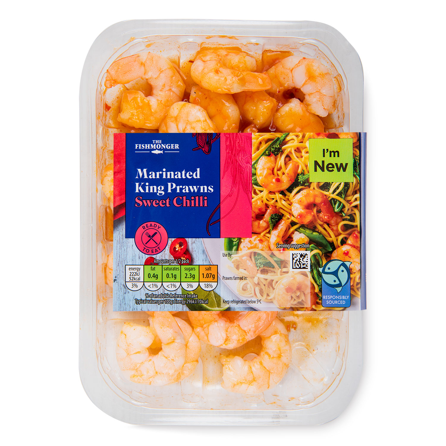 The Fishmonger Sweet Chilli Marinated King Prawns 150g