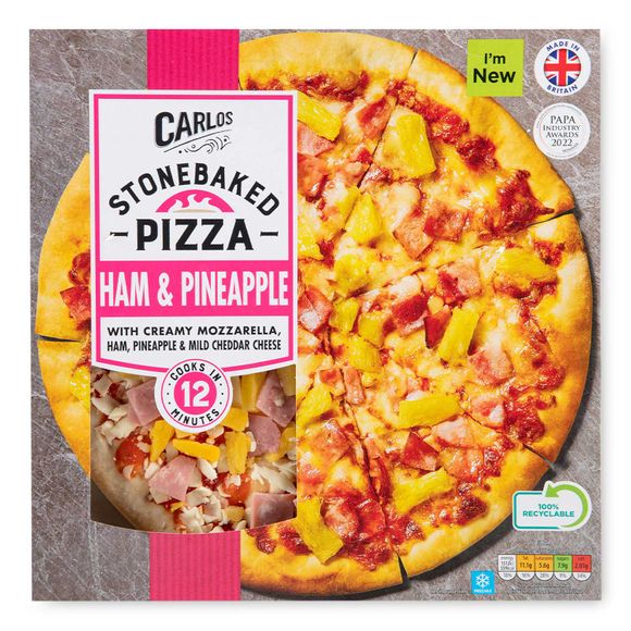 Carlos Ham & Pineapple Stonebaked Pizza 355g