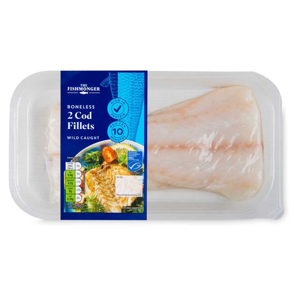 The Fishmonger Boneless Cod Fillets 250g/2 Pack