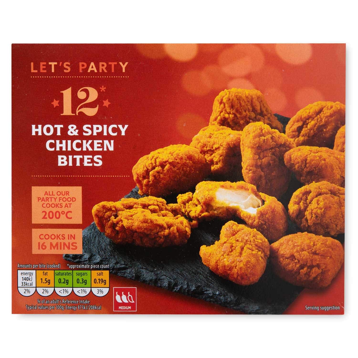 Let's Party Hot & Spicy Chicken Bites 200g/12 Pack