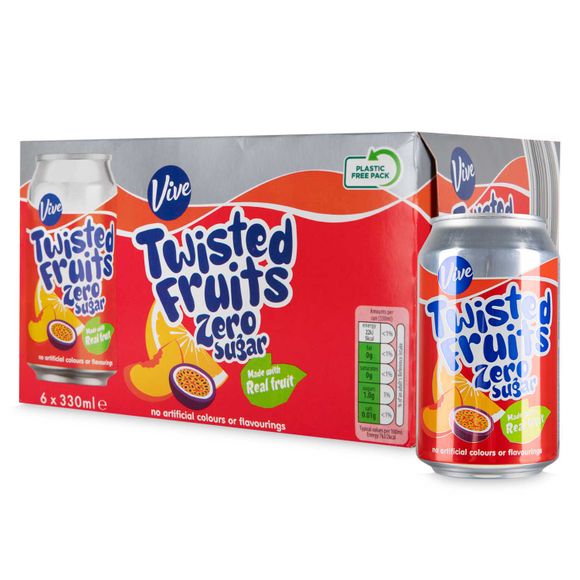 Vive Multipack Twisted Fruits Cans 330ml/6 Pack