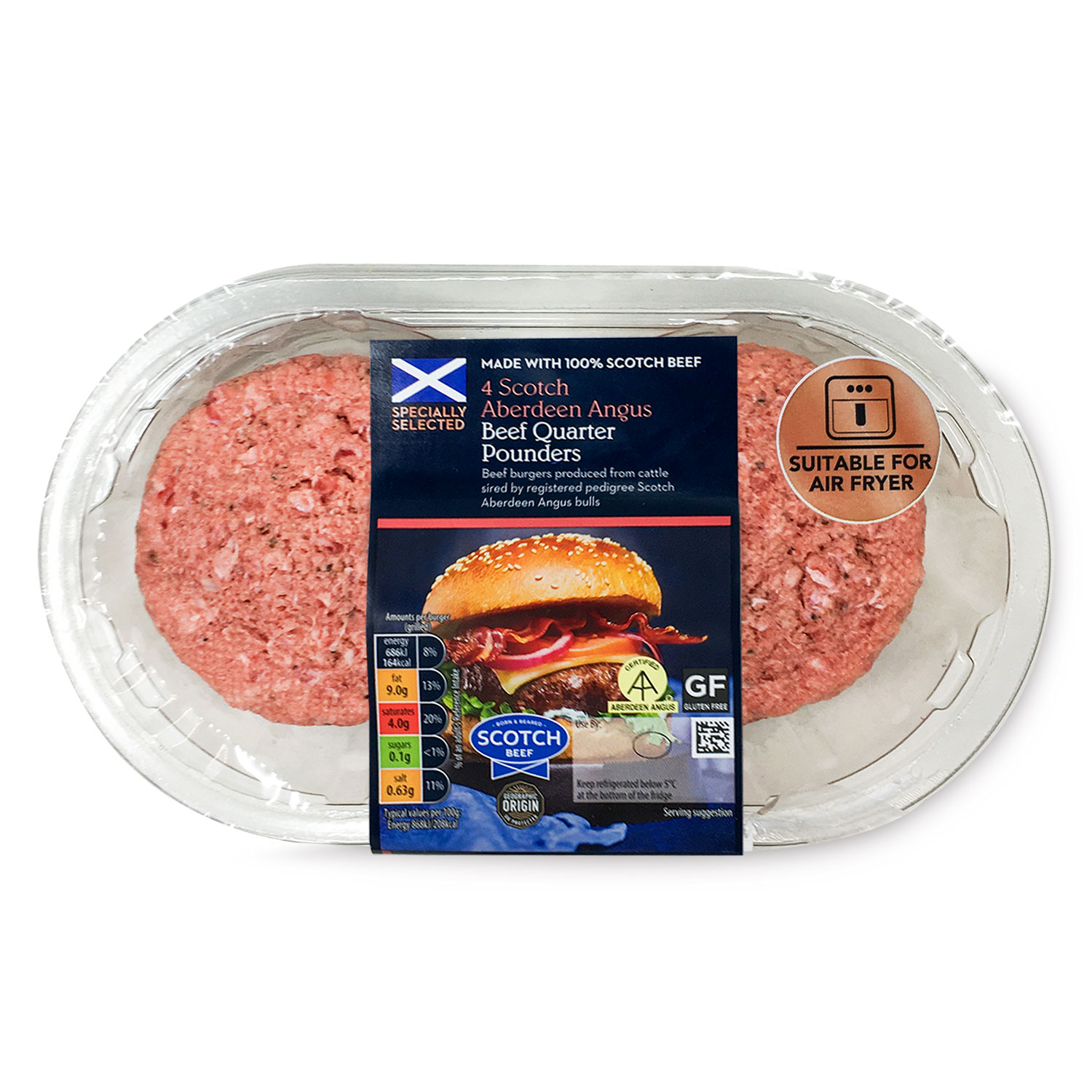 Specially Selected Scotch Aberdeen Angus Beef Quarter Pounders 454g/4 Pack