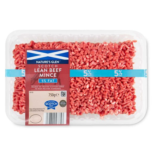 Nature's Glen Lean Scotch Beef Mince 5% Fat 750g