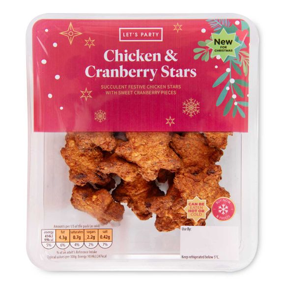 Let's Party Chicken & Cranberry Stars 200g