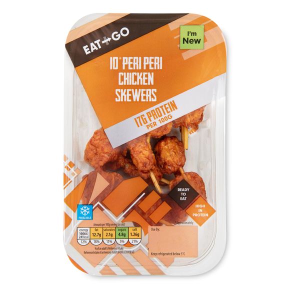 Eat & Go Peri Peri Chicken Skewers 100g/10 Pack