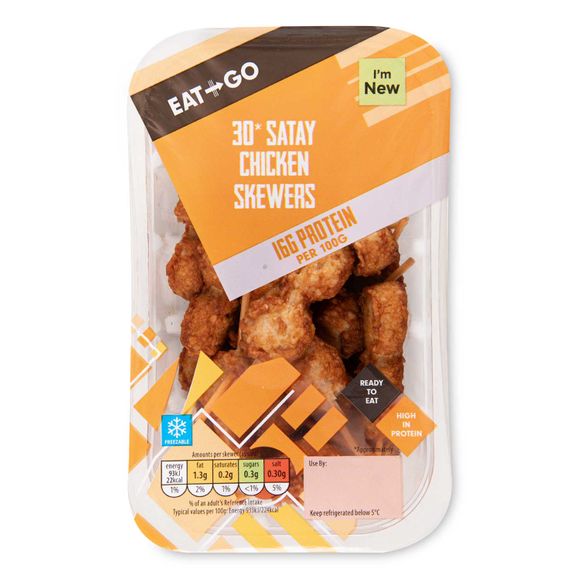 Eat & Go Satay Chicken Skewers 300g/30 Pack*