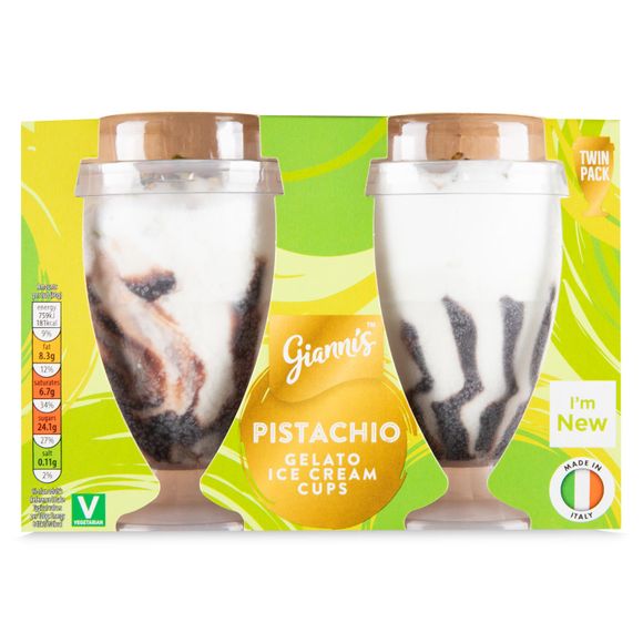 Gianni's Pistachio Gelato Ice Cream Cups 2x90g