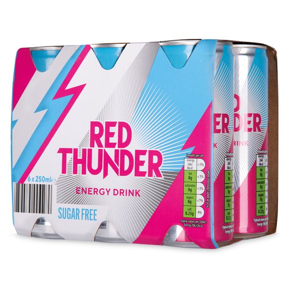 Red Thunder Energy Drink Sugar Free 6x250ml