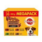 Pedigree Adult Wet Dog Food Pouches Farmers Selection in Gravy 40 x 100g