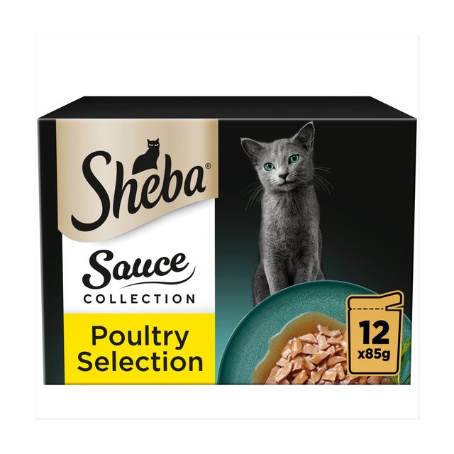 Sheba Sauce Collection Cat Pouches With Poultry In Gravy  12 x 85g