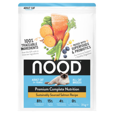 Nood Premium Complete Nutrition Sustainably Sourced Salmon Recipe Adult Cat 1+ Years 3kg