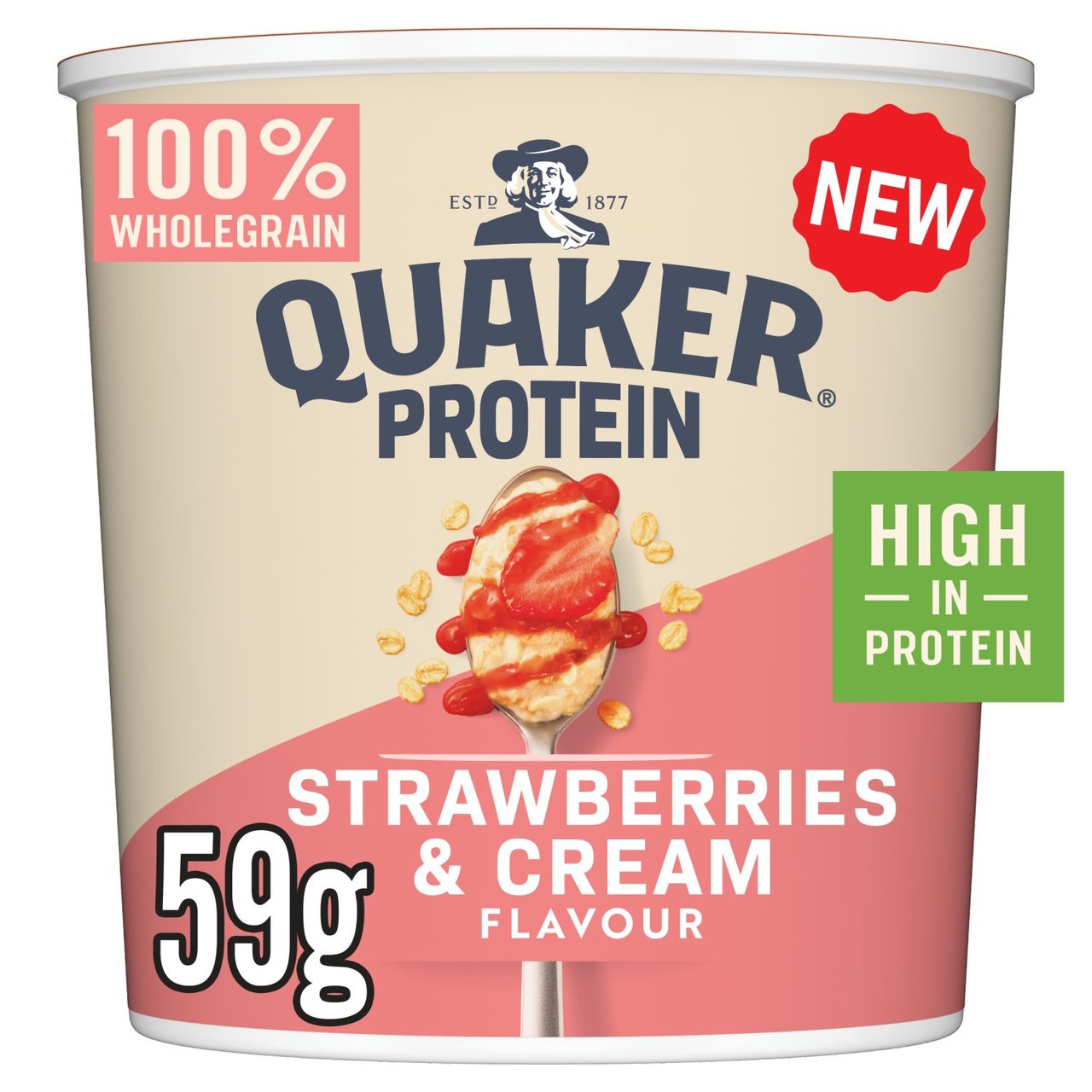 Quaker Oats High Protein Strawberries & Cream Porridge Pot 59g