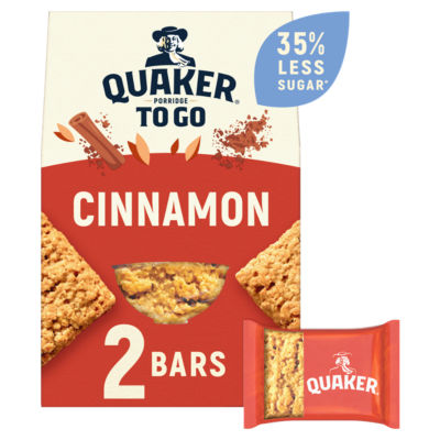 Quaker Porridge To Go Cinnamon Breakfast Bars 55g x 