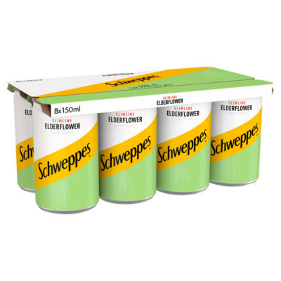 Schweppes Slimline Elderflower Tonic Water 8 x 150ml