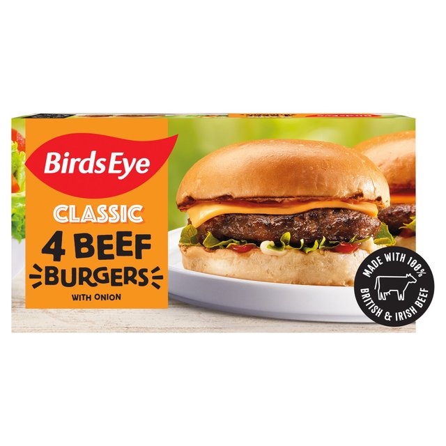 Birds Eye 4 Original Beef Burgers with Onion 227g