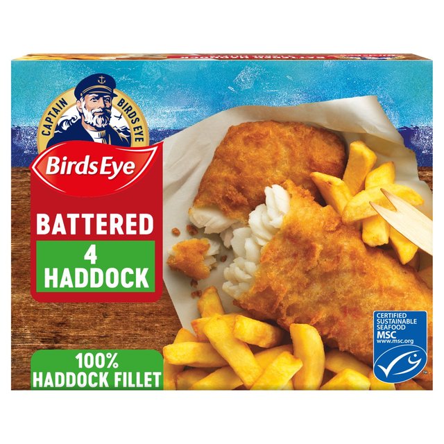 Birds Eye 4 Large Haddock Fillets Battered 440g