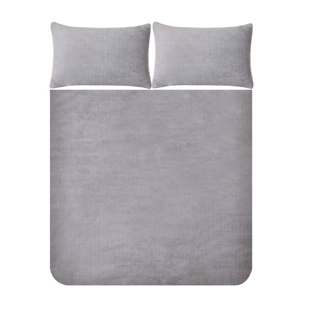 Nutmeg Home Grey Teddy Fleece Double 