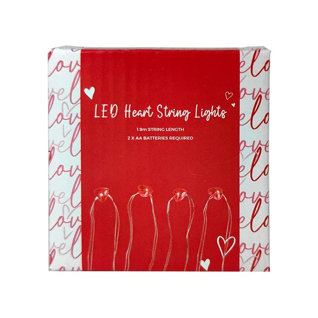 Morrisons Valentines Heart String Lights 20l 