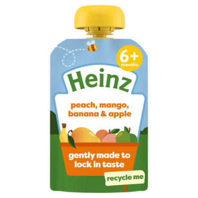 Heinz Peach, Mango, Banana & Apple Baby Food Fruit Puree Pouch 6+ Months 100g