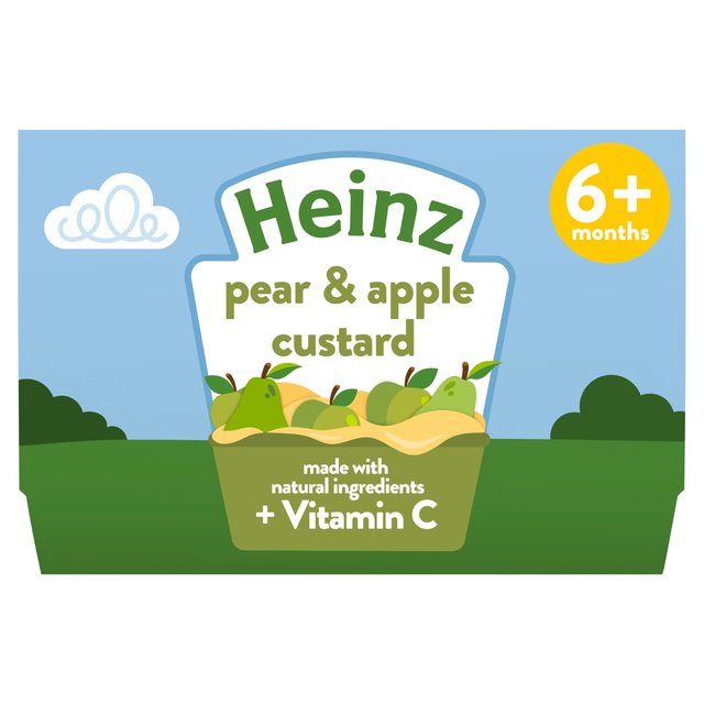 Heinz By Nature Pear & Apple Custard Baby Food 6+ Months