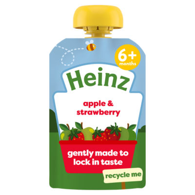 Heinz Apple & Strawberry Baby Food Fruit Puree Pouch 6+ Months