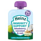 Heinz Baby Food Blueberry, Coconut & Oat Immunity Support Fruit Pouch 7+ Months