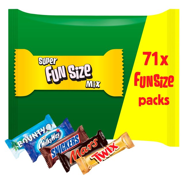 Mars, Twix, Bounty, Snickers, Milky Way Funsize Chocolate  Bars Party Bag