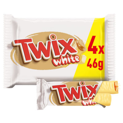 Twix Caramel & White Chocolate Fingers Biscuit Snack Bars Multipack