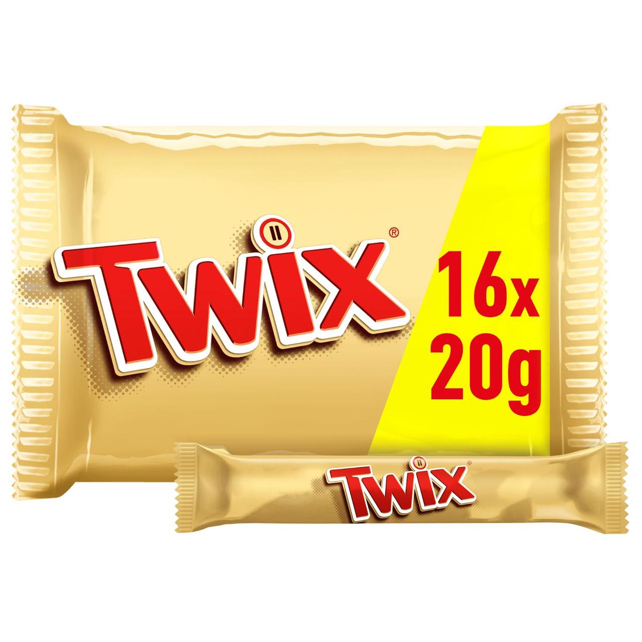 Twix Caramel & Milk Chocolate Fingers Funsize Biscuit Snack Bars Multipack