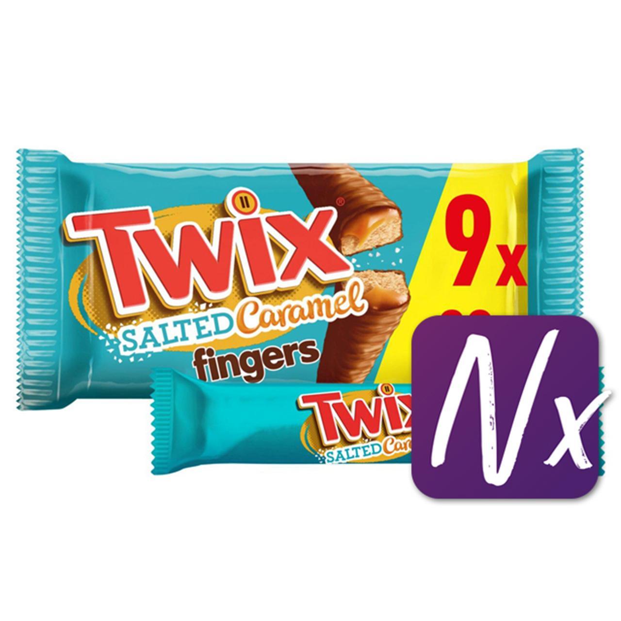 Twix Salted Caramel & Milk Chocolate Fingers Biscuit Snack Bars Multipack 