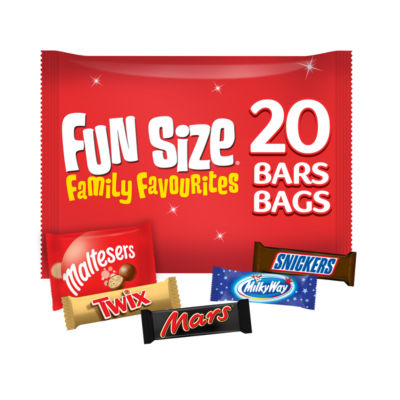 Mars , Snickers, Twix, Maltesers & Milky Way Funsize Milk Chocolate Bars 20 packs