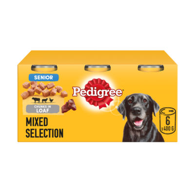 Pedigree Senior Wet Dog Food Tins Meat in Loaf 6 x