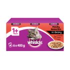 Whiskas Adult 1+ Wet Cat Food Tins Mixed Meaty Selection in Gravy 6x400g