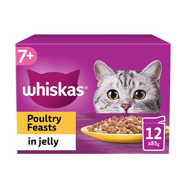 Whiskas Senior 7+ Poultry Feasts Pouches in Jelly 12 x 85g