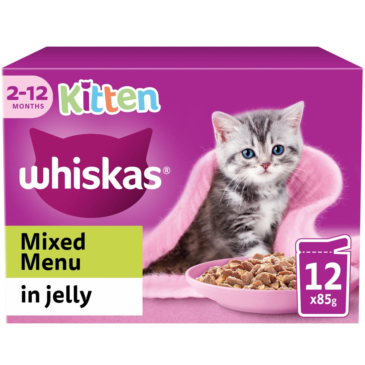 Whiskas Kitten 2-12months Mixed Fish & Meat in Jelly