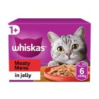 Whiskas Adult 1+ Wet Cat Food Tins Meaty Menu in Jelly 6x400g