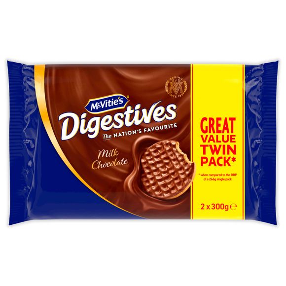 Mcvitie's Milk Chocolate Digestive Biscuits Twin Pack 2 X 300g