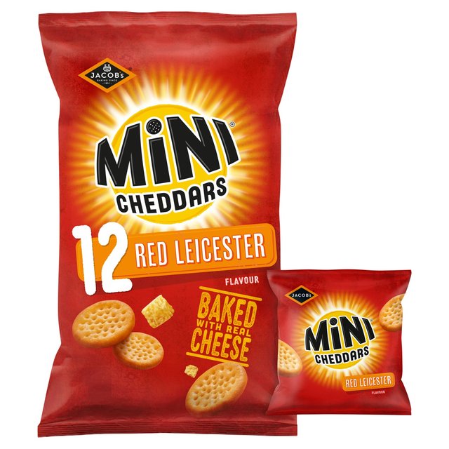 Jacob's Mini Cheddars Red Leicester Multipack Snacks 12 Pack  12 x 23g