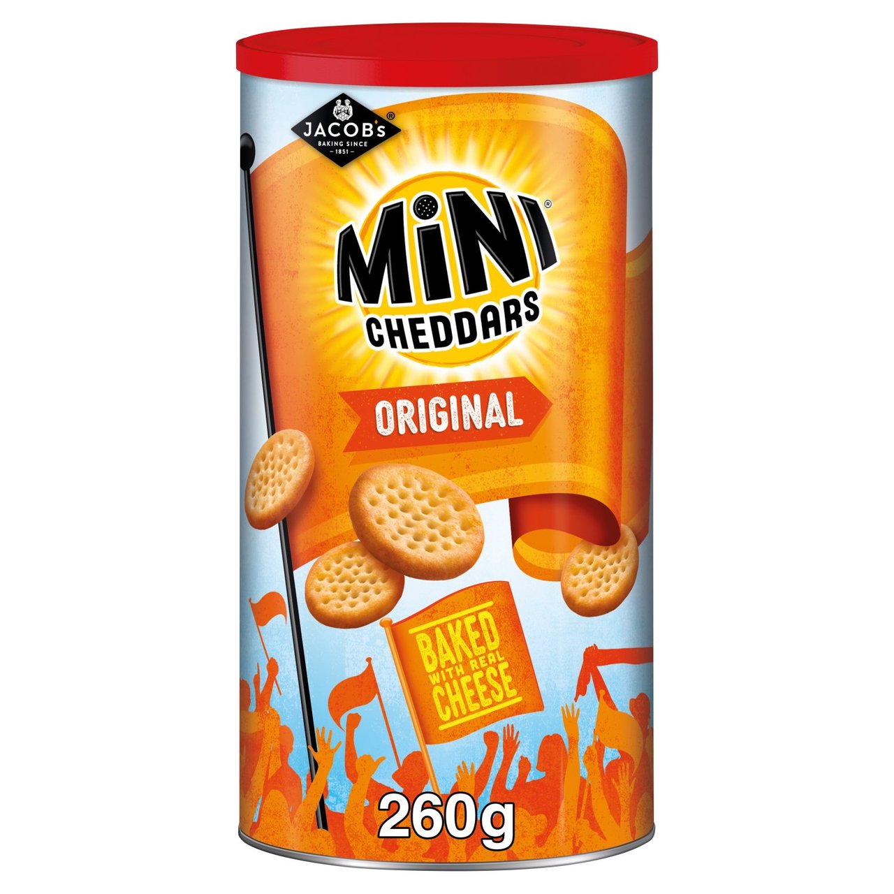 Jacob's Mini Cheddars Original Cheese Baked Snacks Tub