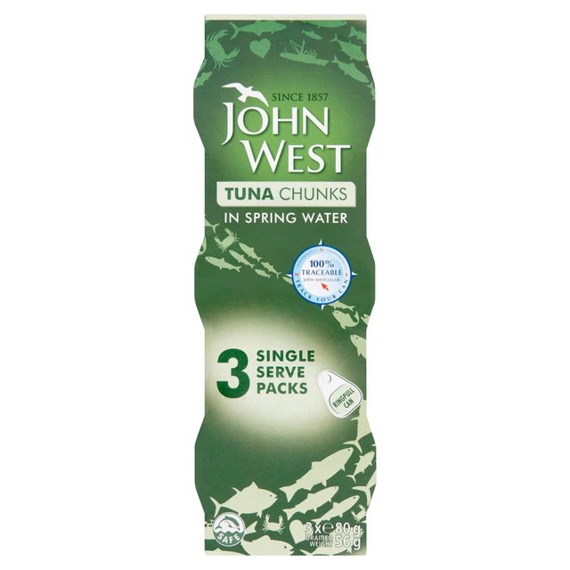 John West Tuna Chunks In Spring Water (3x80g) 3 x 56g