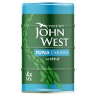 John West Tuna Chunks in Brine 4x145g