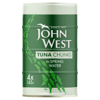 John West Tuna Chunks In Spring Water (4x145g) 4 x 96g